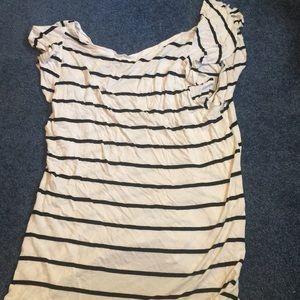 Black and white striped blouse